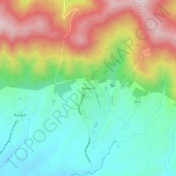 Mapa topográfico Badaguás, altitude, relevo