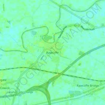 Mapa topográfico Rawcliffe, altitude, relevo
