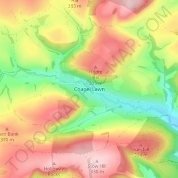 Mapa topográfico Chapel Lawn, altitude, relevo