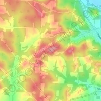 Mapa topográfico The Highlands, altitude, relevo