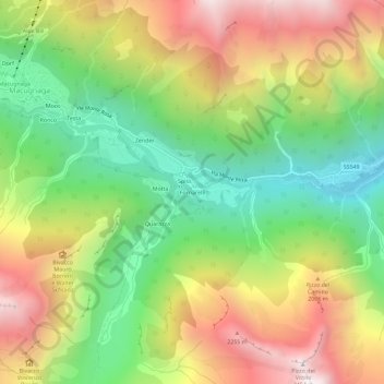 Mapa topográfico Fornarelli, altitude, relevo