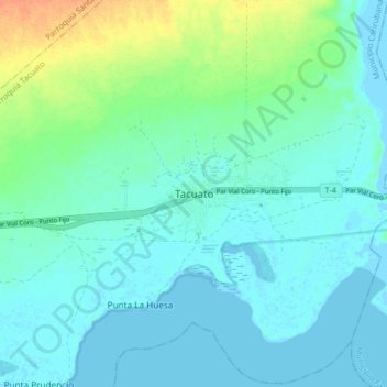 Mapa topográfico Tacuato, altitude, relevo
