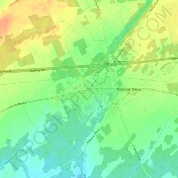 Mapa topográfico Odessa, altitude, relevo
