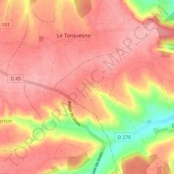 Mapa topográfico Ozane, altitude, relevo