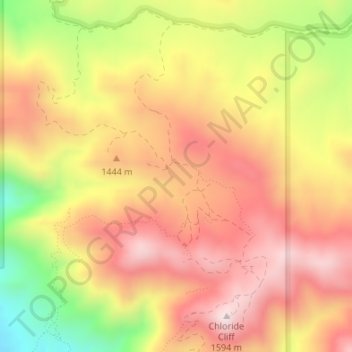 Mapa topográfico Chloride City, altitude, relevo