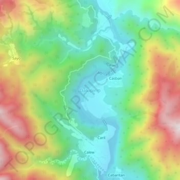 Mapa topográfico Dalupirip, altitude, relevo