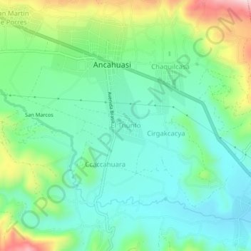 Mapa topográfico El Triunfo, altitude, relevo