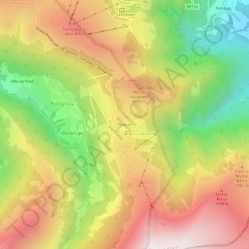 Mapa topográfico Pintura, altitude, relevo