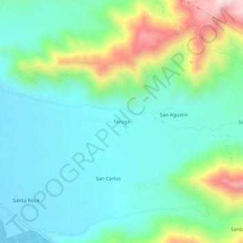 Mapa topográfico Taruga, altitude, relevo