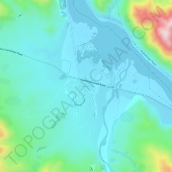 Mapa topográfico Otematata, altitude, relevo