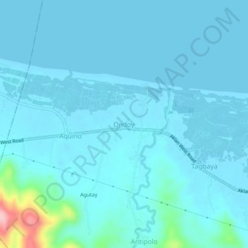 Mapa topográfico Ondoy, altitude, relevo