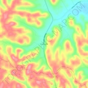 Mapa topográfico Stiversville, altitude, relevo