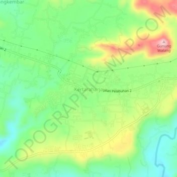 Mapa topográfico Kertaraharja, altitude, relevo