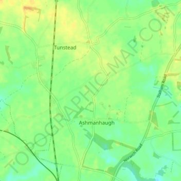 Mapa topográfico Crowgate Street, altitude, relevo