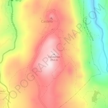 Mapa topográfico Moimenta da Beira, altitude, relevo