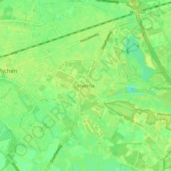 Mapa topográfico Alverna, altitude, relevo
