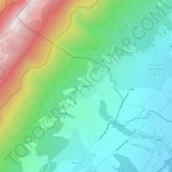 Mapa topográfico Feigères, altitude, relevo