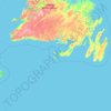Mapa topográfico Saint-Pierre e Miquelon, altitude, relevo