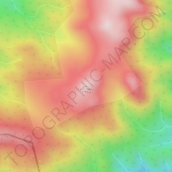 Mapa topográfico Cerro Itamut, altitude, relevo