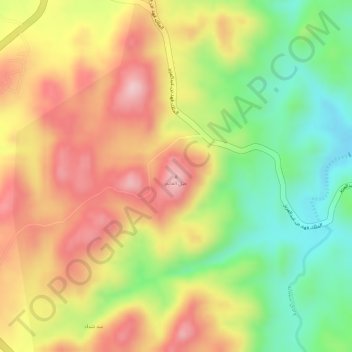Mapa topográfico Alqaim Mountain, altitude, relevo