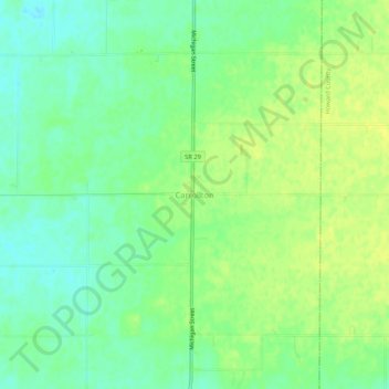 Mapa topográfico Carrollton, altitude, relevo