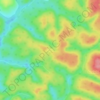 Mapa topográfico Ekok, altitude, relevo