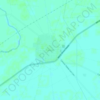 Mapa topográfico Toledo, altitude, relevo