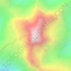 Mapa topográfico Tocllaraju, altitude, relevo