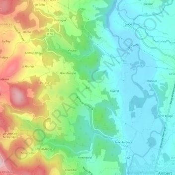Mapa topográfico Zol, altitude, relevo