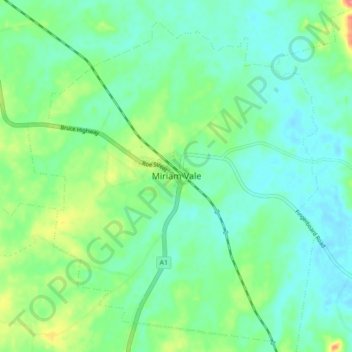 Mapa topográfico Miriam Vale, altitude, relevo