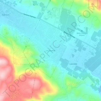 Mapa topográfico Los Guilicos, altitude, relevo