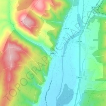 Mapa topográfico Modino, altitude, relevo