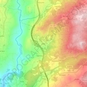 Mapa topográfico Jorjais, altitude, relevo