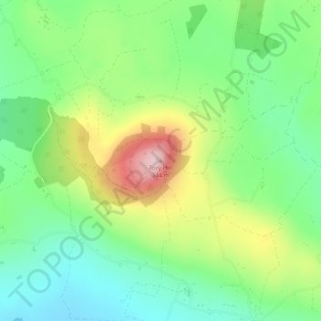 Mapa topográfico Tory Hill, altitude, relevo