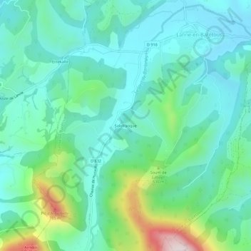 Mapa topográfico Salefranque, altitude, relevo