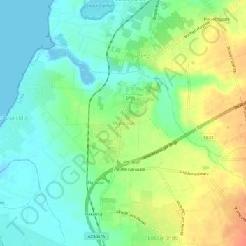 Mapa topográfico Marausa, altitude, relevo