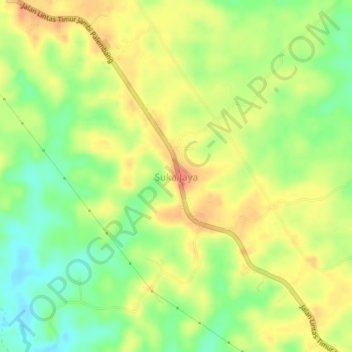 Mapa topográfico Suka Jaya, altitude, relevo