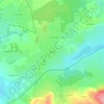 Mapa topográfico Herculat, altitude, relevo