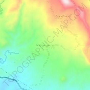Mapa topográfico Magkiangkang, altitude, relevo