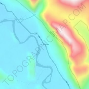 Mapa topográfico Los Torreones, altitude, relevo