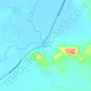 Mapa topográfico Sepayung, altitude, relevo