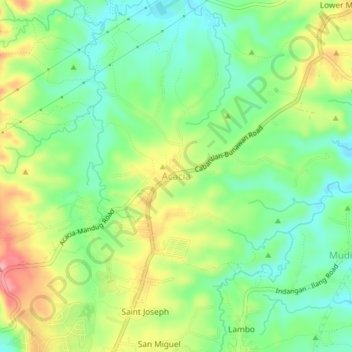 Mapa topográfico Acacia, altitude, relevo