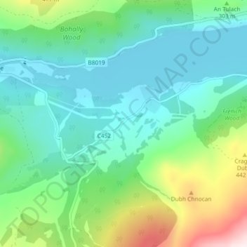 Mapa topográfico Foss, altitude, relevo