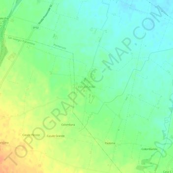Mapa topográfico Valconasso, altitude, relevo