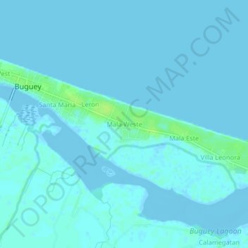 Mapa topográfico Mala Weste, altitude, relevo