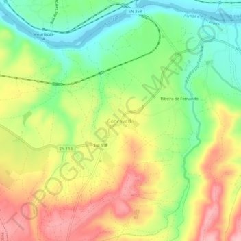 Mapa topográfico Concavada, altitude, relevo