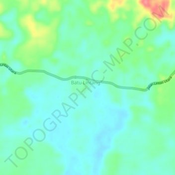 Mapa topográfico Sungai Utik, altitude, relevo