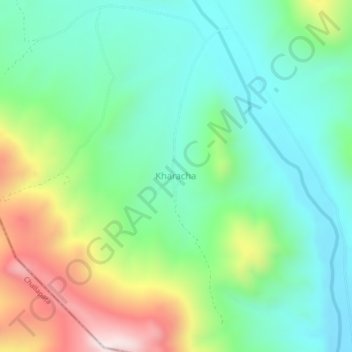 Mapa topográfico Kharacha, altitude, relevo