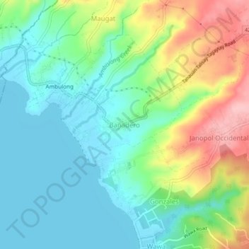 Mapa topográfico Bañadero, altitude, relevo