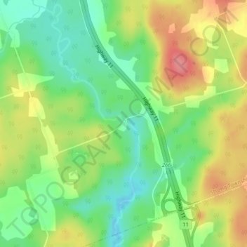 Mapa topográfico Stirling Falls, altitude, relevo